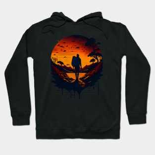 Make Adventure Hiking and Camping in Forest, Lake and Sunset Hoodie